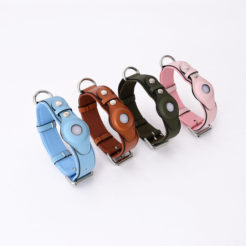 Premium Leather AirTag Dog Collar