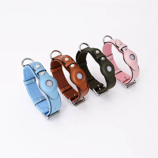 Premium Leather AirTag Dog Collar